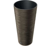 Кашпо с вкладышем Prosperplast DFRH300W 4625W FURU ROUND SLIM ECO WOOD диам. 300 мм, высота 575 мм, кофе 066664