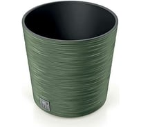 Кашпо с вкладышем Prosperplast DFR300 5615C FURU ROUND LOW диам. 300 мм, высота 294 мм, зеленый 066678