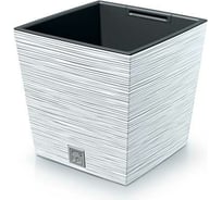 Кашпо с вкладышем Prosperplast DFS240 S449 FURU SQUARE LOW 240х240 мм, высота 235 мм, белое 066706