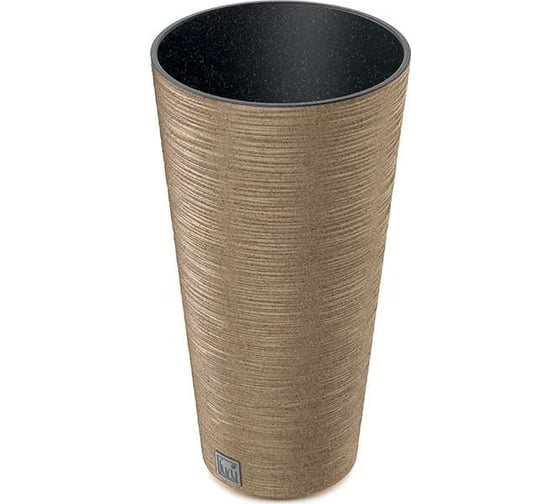 Кашпо с вкладышем Prosperplast DFRH250W 4665W FURU ROUND SLIM ECO WOOD диам. 25 см, высота 48 см, коричневое 066656 1