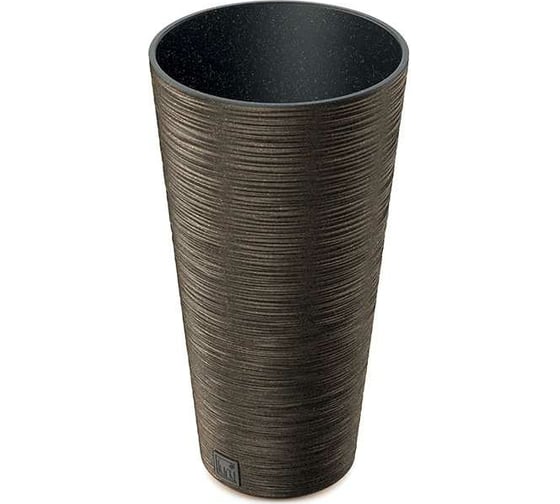 Кашпо с вкладышем Prosperplast DFRH250W 4625W FURU ROUND SLIM ECO WOOD диам. 25 см, высота 48 см, кофе 066658