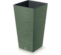 Кашпо с вкладышем Prosperplast DFSH240 5615C высокое FURU SQUARE 24х24 см, высота 45 см, зеленое 066729