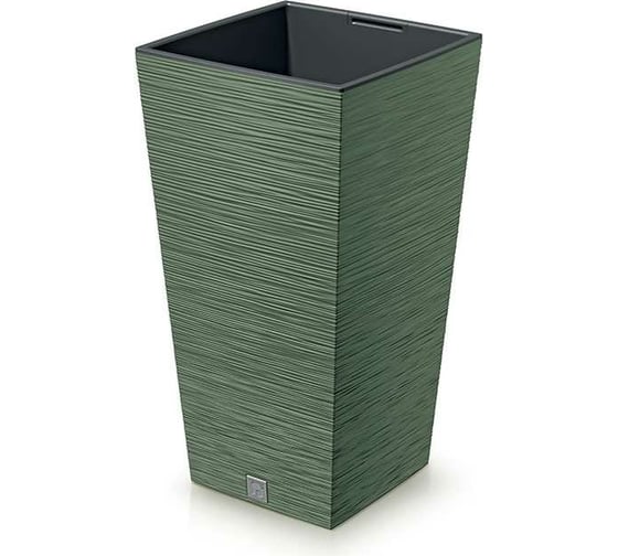 Кашпо с вкладышем Prosperplast DFSH240 5615C высокое FURU SQUARE 24х24 см, высота 45 см, зеленое 066729