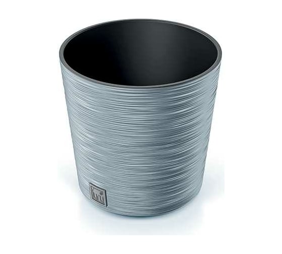 Кашпо с вкладышем Prosperplast DFR250 422U FURU ROUND LOW диам. 250 мм, высота 247 мм, серое 066672