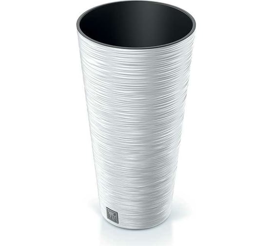 Кашпо с вкладышем Prosperplast DFRH300 S449 FURU ROUND SLIM диам. 300 мм, высота 575 мм, белое 066696 1