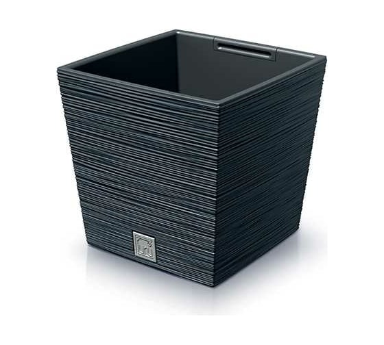 Кашпо с вкладышем Prosperplast DFS240 S433 FURU SQUARE LOW 240х240 мм, высота 235 мм, антрацит 066715 1
