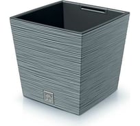 Кашпо с вкладышем Prosperplast DFS300 422U FURU SQUARE LOW 295х295 мм, высота 290 мм, серое 066723
