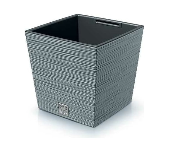Кашпо с вкладышем Prosperplast DFS300 422U FURU SQUARE LOW 295х295 мм, высота 290 мм, серое 066723
