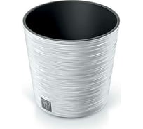 Кашпо с вкладышем Prosperplast DFR300 S449 FURU ROUND LOW диам. 300 мм, высота 294 мм, белое 066676