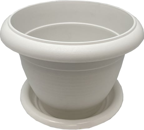 Кашпо с поддоном Осколпласт 4.2 л, мраморное 420-08