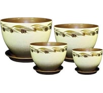 Комплект горшков для цветов Сады Аурики РС 305 Венеция ИСПАНИЯ, керамика, 13 см, 16 см, 19 см, 22 см 050383