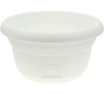 Кашпо с поддоном ФлораПласт Миска 15 см, белое, 1 л 000995