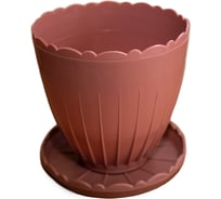 Цветочный горшок Каменскволокно 5.5 л, терракотовый, с поддонником 36891