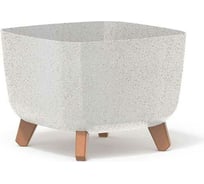 Кашпо на ножках Prosperplast DGQL300WS449W GRACIA SQUARE ECO WOOD 29х29х22 см, белое 066921