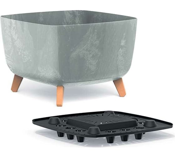 Кашпо на ножках Prosperplast DGQL300E422U GRACIA SQUARE BETON EFFECT 29х29х22 см, бетон 066949