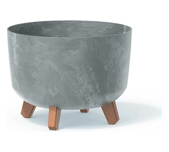 Кашпо на ножках Prosperplast DGRL300E 422U GRACIA BETON EFFECT диам. 29 см, высота 22 см, бетон 066943