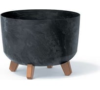 Кашпо на ножках Prosperplast DGRL300E S433 GRACIA BETON EFFECT диам. 29 см, высота 22 см, антрацит 066944
