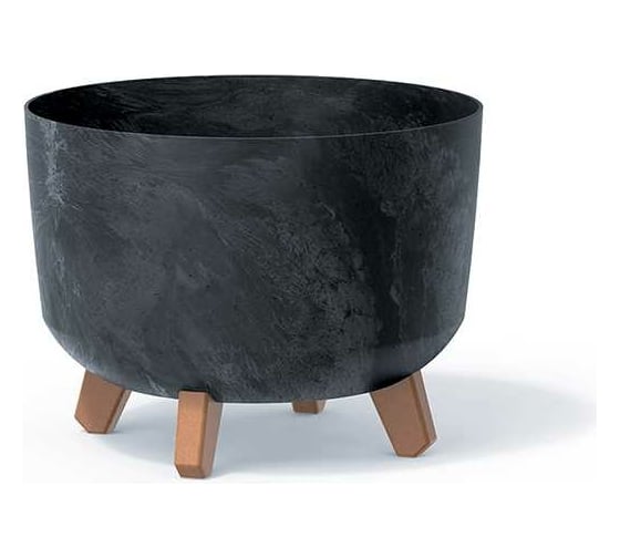 Кашпо на ножках Prosperplast DGRL300E S433 GRACIA BETON EFFECT диам. 29 см, высота 22 см, антрацит 066944 1