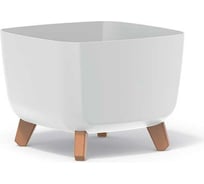 Кашпо на ножках Prosperplast DGQL300 S449 GRACIA SQUARE 29х29х22 см, белое 066911