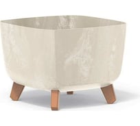 Кашпо на ножках Prosperplast DGQL300ECY700 GRACIA SQUARE BETON EFFECT 29х29х22 см, кремовое 066948