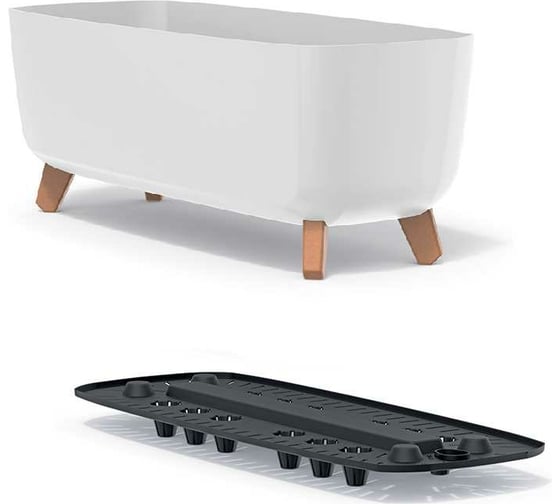 Кашпо на ножках Prosperplast DGCL600 S449 GRACIA CASE 580х240х235 мм, белое 066915