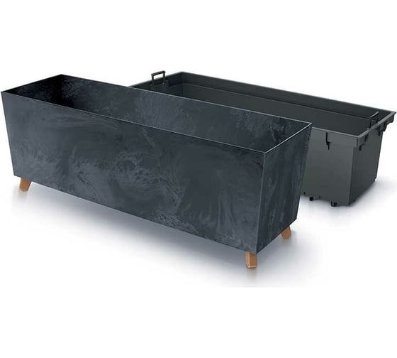 Кашпо на ножках Prosperplast DUC800NES433 URBI CASE BETON EFFECT 770х235х300 мм, антрацит 066972