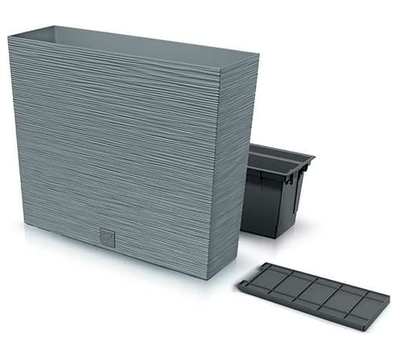 Цветник с вкладышем Prosperplast DFC800T 422U FURU CASE TOWER 770х235х686 мм, серый 066959 1
