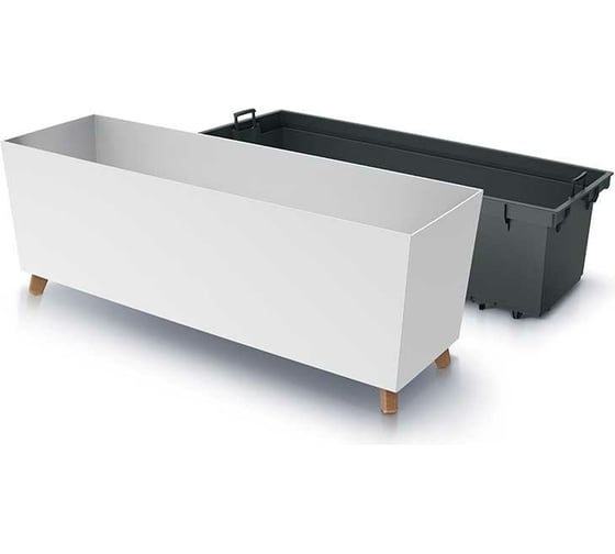 Кашпо на ножках Prosperplast DUC800N S449 URBI CASE 770х235х300 мм, белое 066956