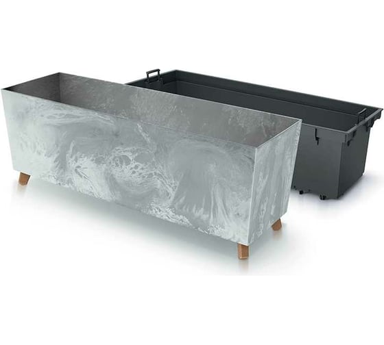 Кашпо на ножках Prosperplast DUC800NE 422U URBI CASE BETON EFFECT 770х235х300 мм, бетон 066955