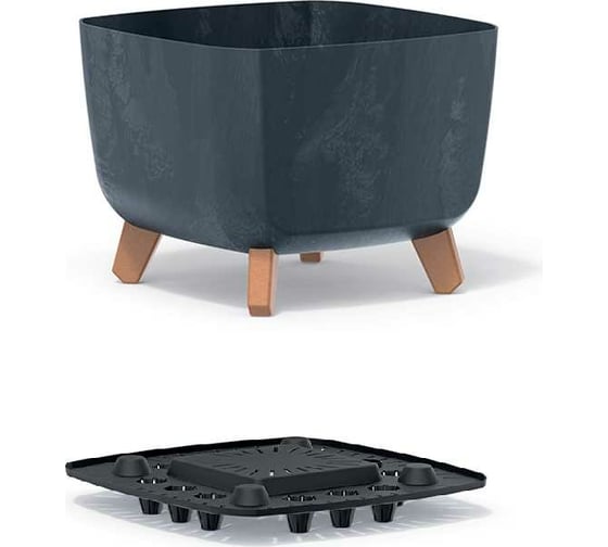 Кашпо на ножках Prosperplast DGQL300ES433 GRACIA SQUARE BETON EFFECT 29х29х22 см антрацит 066950