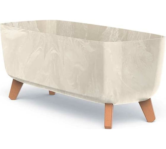 Кашпо на ножках Prosperplast DGCL600E CY700 GRACIA CASE BETON EFFECT 580х240х235 мм, кремовое 066951