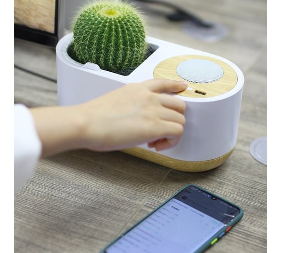 Интеллектуальный цветочный горшок с Bluetooth колонкой и автополивом Green Helper GZ302
