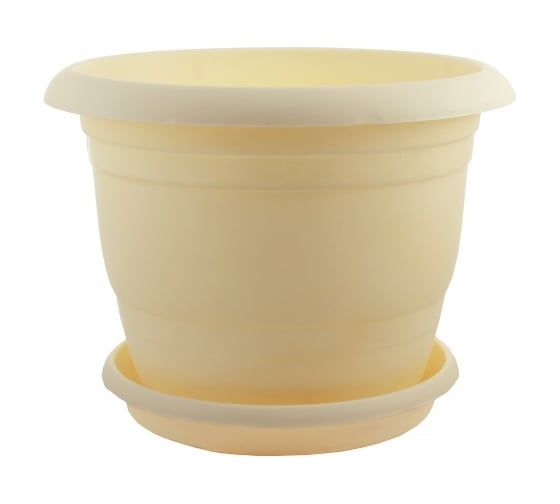 Кашпо Ангора 3 л, с поддоном, кремовое А5221крем 1