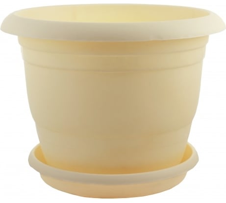 Кашпо Ангора 5 л, с поддоном, кремовое А5231крем