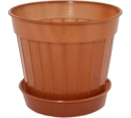 Кашпо Ангора КЛАССИК №4 1.1 л, с поддоном, терракотовое А5140тр