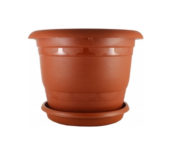 Кашпо Ангора 5 л, с поддоном, терракотовое А5231тр 1