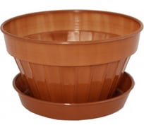 Кашпо Ангора ВИОЛЕТ КЛАССИК 1 л, с поддоном, терракотовое А5114тр