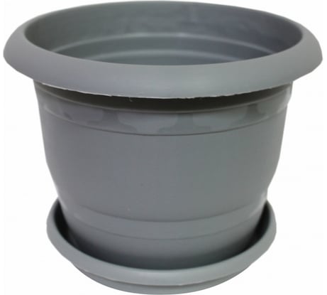 Кашпо Ангора 5 л, с поддоном, антрацит А5231ант