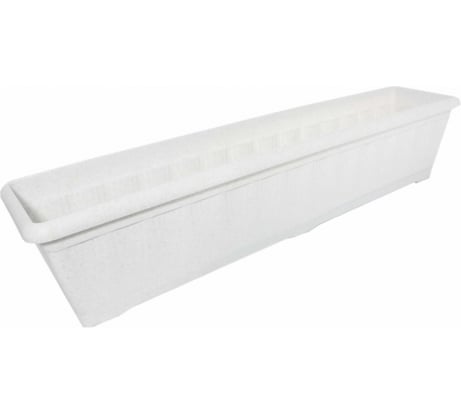 Балконный ящик Ангора 11 л, с дренажной решеткой, 705x155x150 мм, мраморный А5430мр