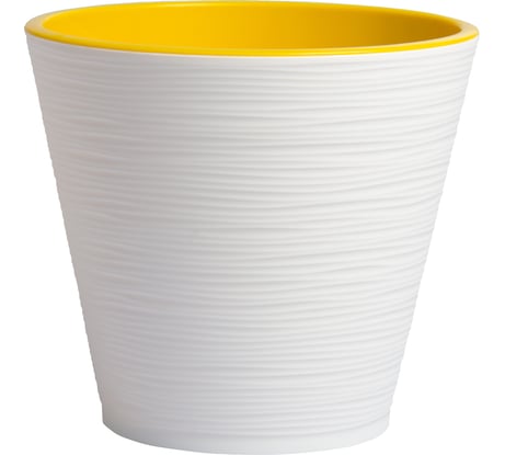 Пластиковый горшок с вкладкой liveingreen КОНУС белый диам. 22.5 см, высота 21.5 см, 6 л К23-10