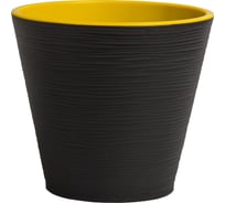 Пластиковый горшок с вкладкой liveingreen КОНУС черный диам. 22.5 см, высота 21.5 см, 6 л К23-75