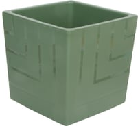 Пластиковый горшок с вкладкой liveingreen КВАДРО нефрит диам. 11.5 см, высота 12 см, 1.2 л КВ12-32