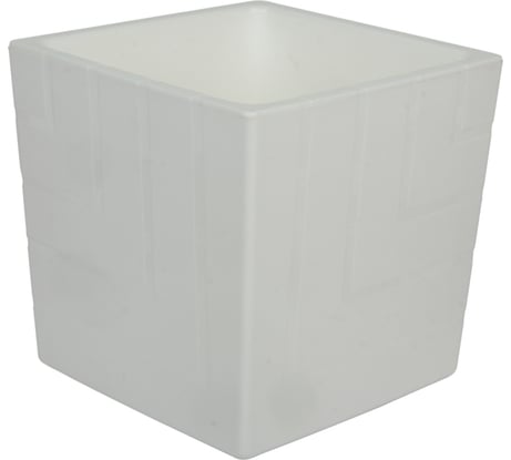 Пластиковый горшок с вкладкой liveingreen КВАДРО белый диам. 11.5 см, высота 12 см, 1.2 л КВ12-10