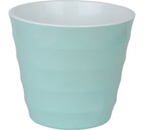 Пластиковый горшок с вкладкой liveingreen Лаура мятный, диам. 20 см, высота 18 см, 3.7 л ЛР20-14