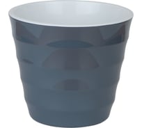 Пластиковый горшок с вкладкой liveingreen Лаура антрацит, диам. 20 см, высота 18 см, 3.7 л ЛР20-12