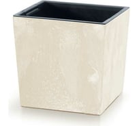 Кашпо с вкладышем Prosperplast DURS240LE CY700 Кашпо URBI SQUARE LOW EFFECT 24cх24х24 см, кремовое 067029