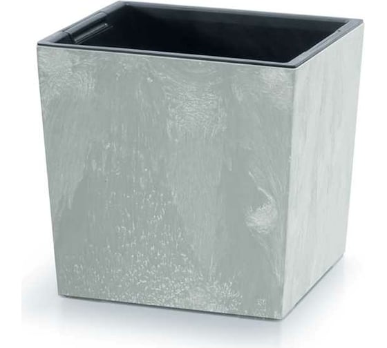Кашпо с вкладышем Prosperplast DURS240LE 422U Кашпо URBI SQUARE LOW EFFECT 24cх24х24 см, бетон 067031