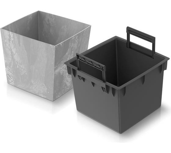 Кашпо с вкладышем Prosperplast DURS300LE CY700 Кашпо URBI SQUARE LOW EFFECT 295х295х295 мм, кремовое 067035