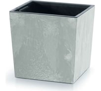 Кашпо с вкладышем Prosperplast DURS300LE 422U Кашпо URBI SQUARE LOW EFFECT 295х295х295 мм, бетон 067037