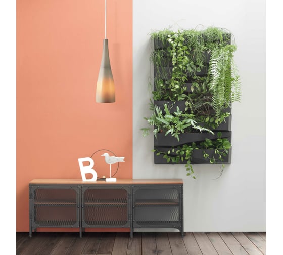 Вертикальный сад Prosperplast IO3W800 S433 CASCADE GARDEN 2 ячейки, 19 см, 78 см, антрацит 067052